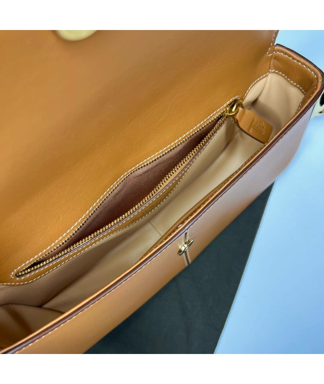 TOD'S Горчичная кожаная сумка через плечо, фото 4