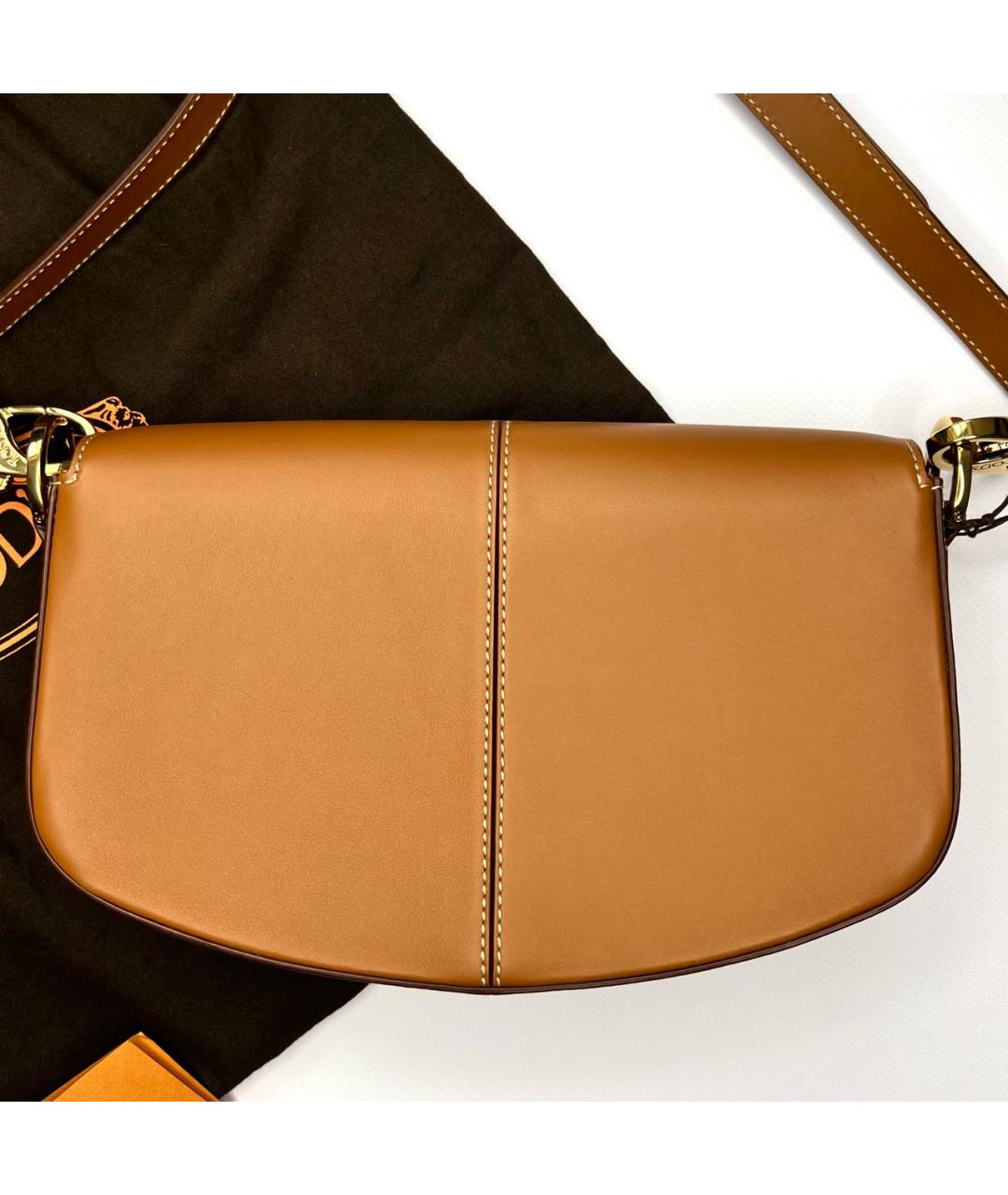 TOD'S Горчичная кожаная сумка через плечо, фото 3