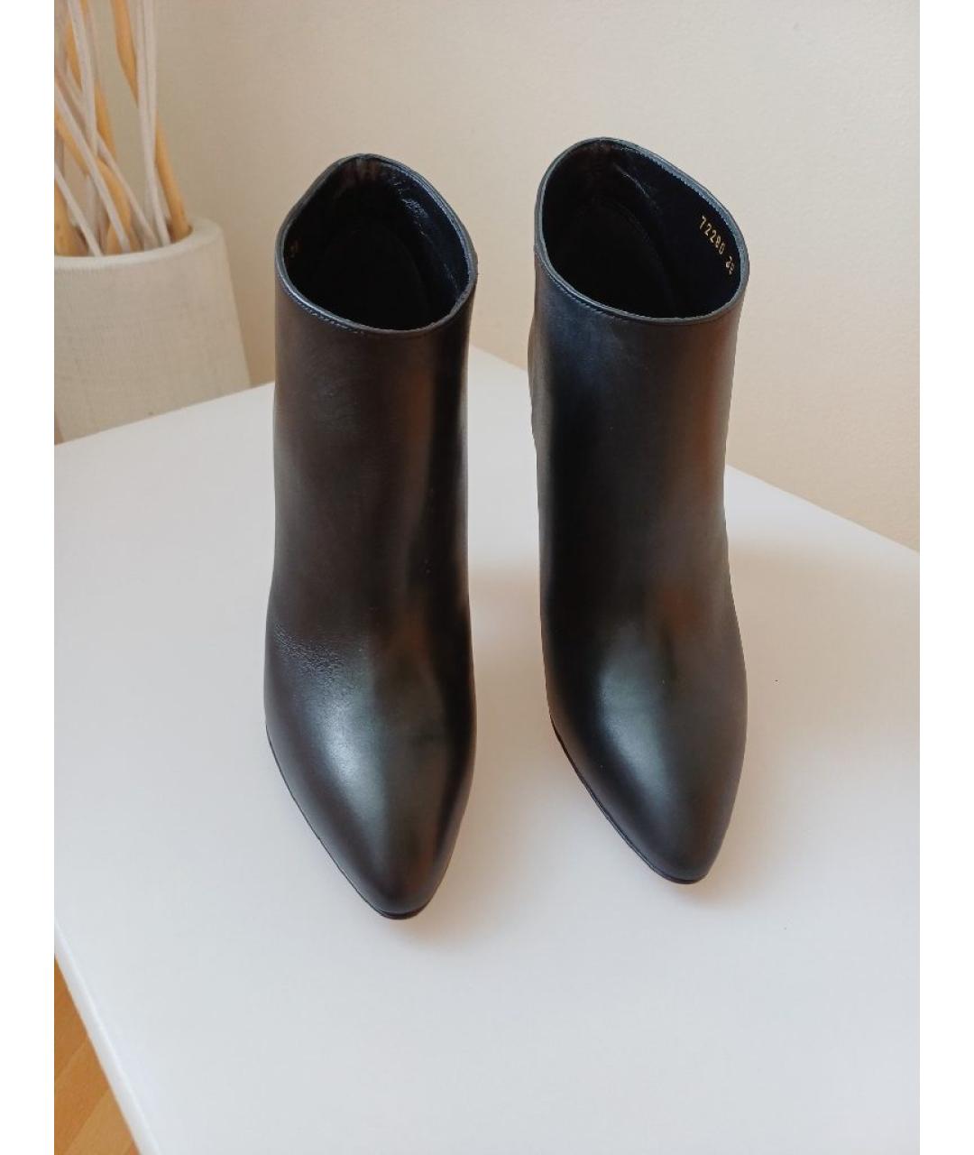 SERGIO ROSSI Черные кожаные ботильоны, фото 5