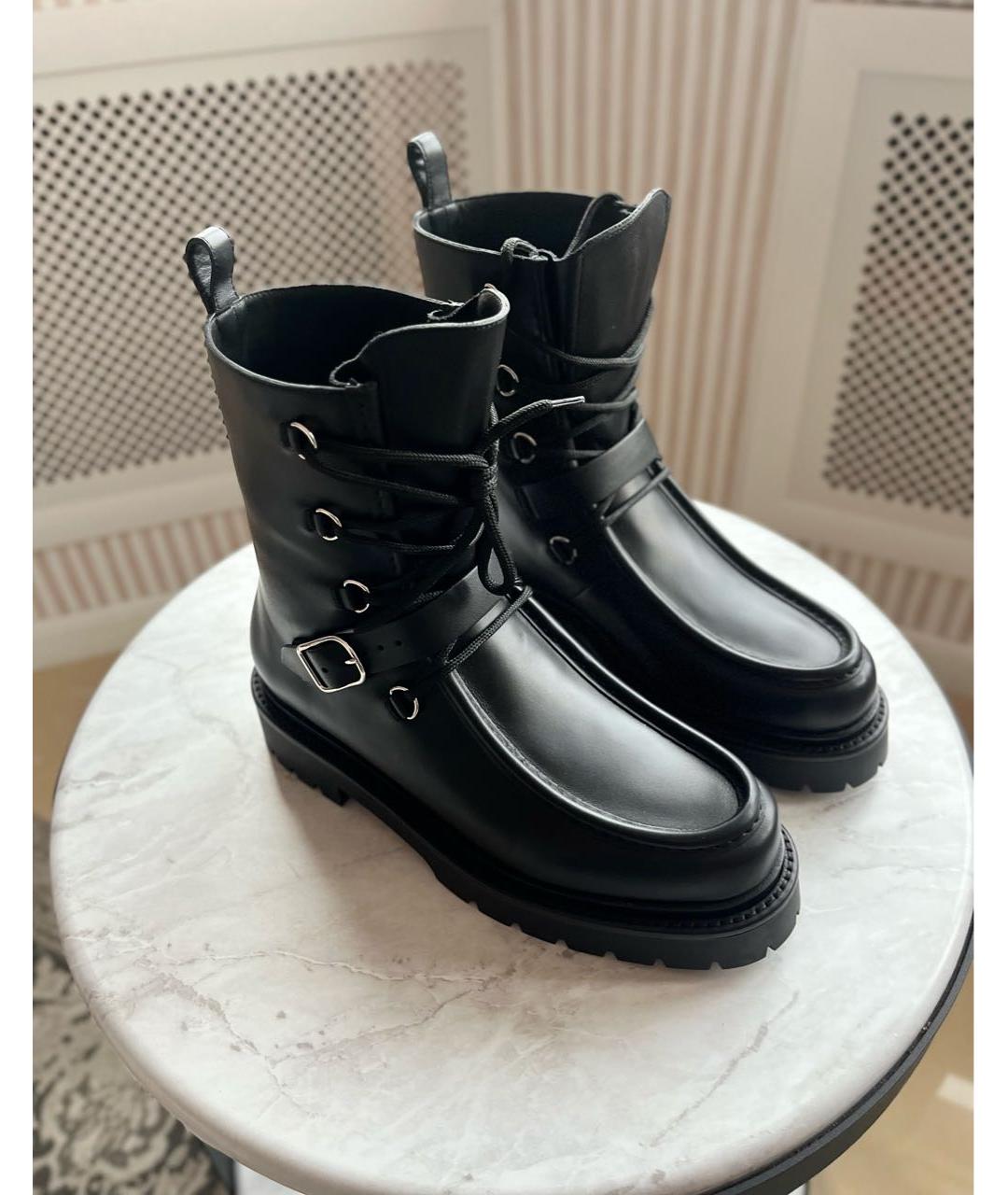 HERMES Черные кожаные ботинки, фото 2