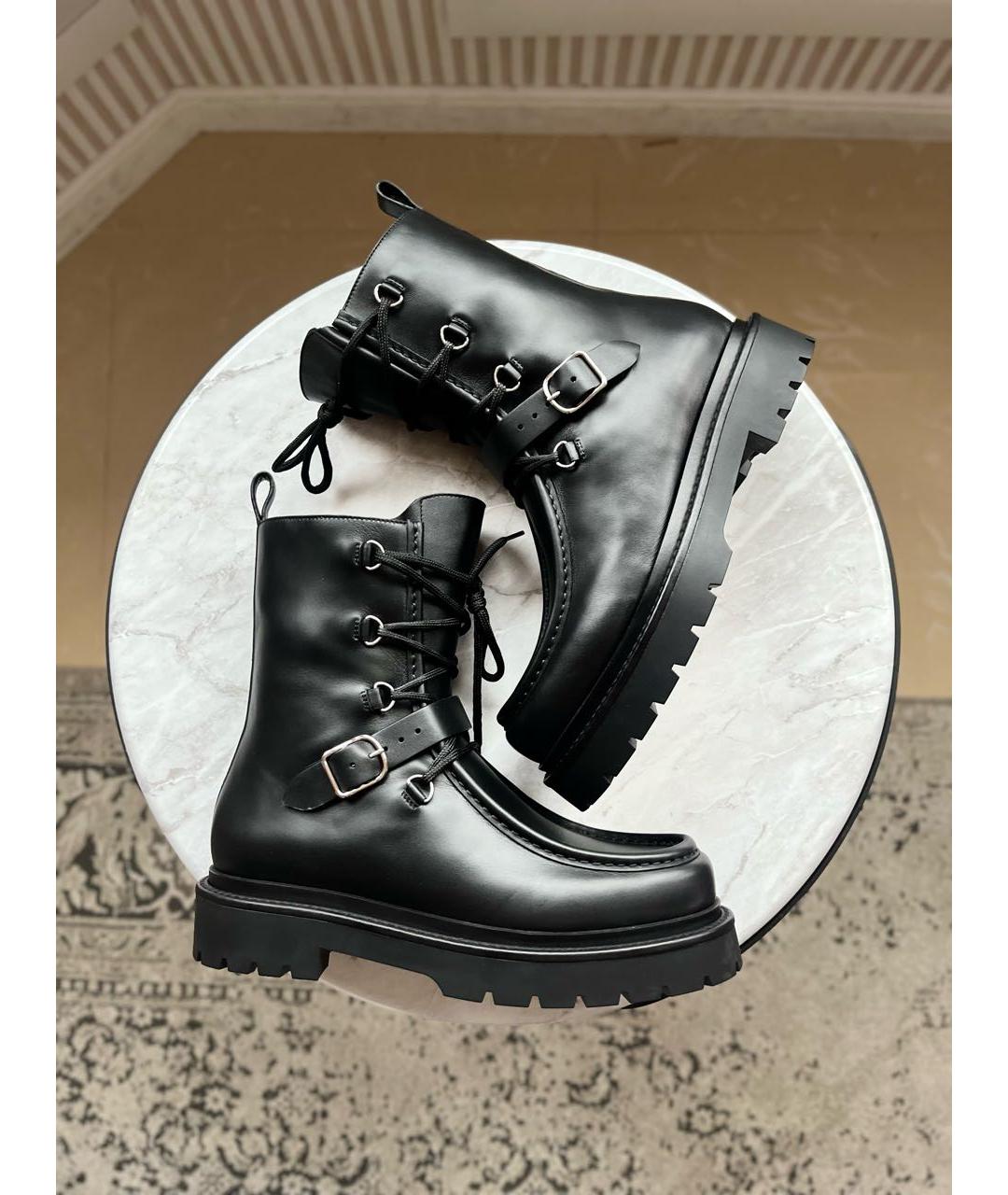 HERMES Черные кожаные ботинки, фото 4