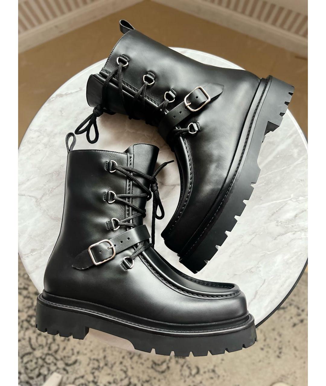 HERMES Черные кожаные ботинки, фото 3