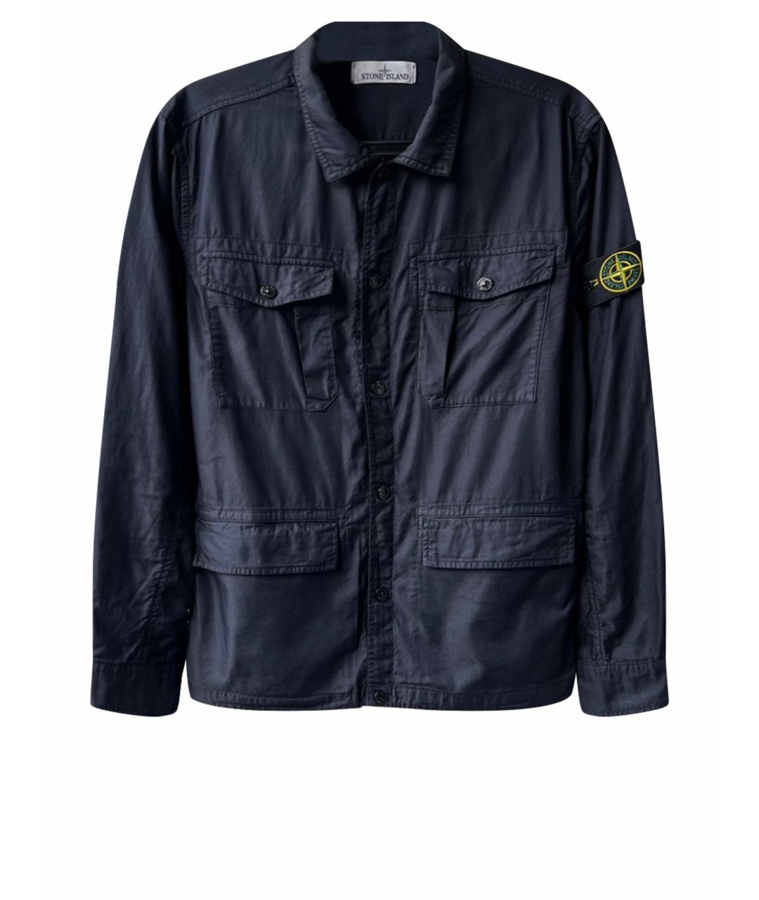 STONE ISLAND Темно-синяя хлопковая куртка, фото 9
