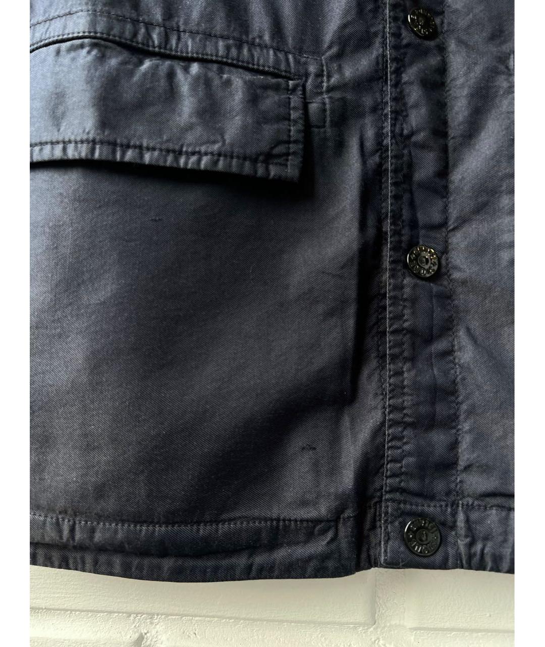 STONE ISLAND Темно-синяя хлопковая куртка, фото 7