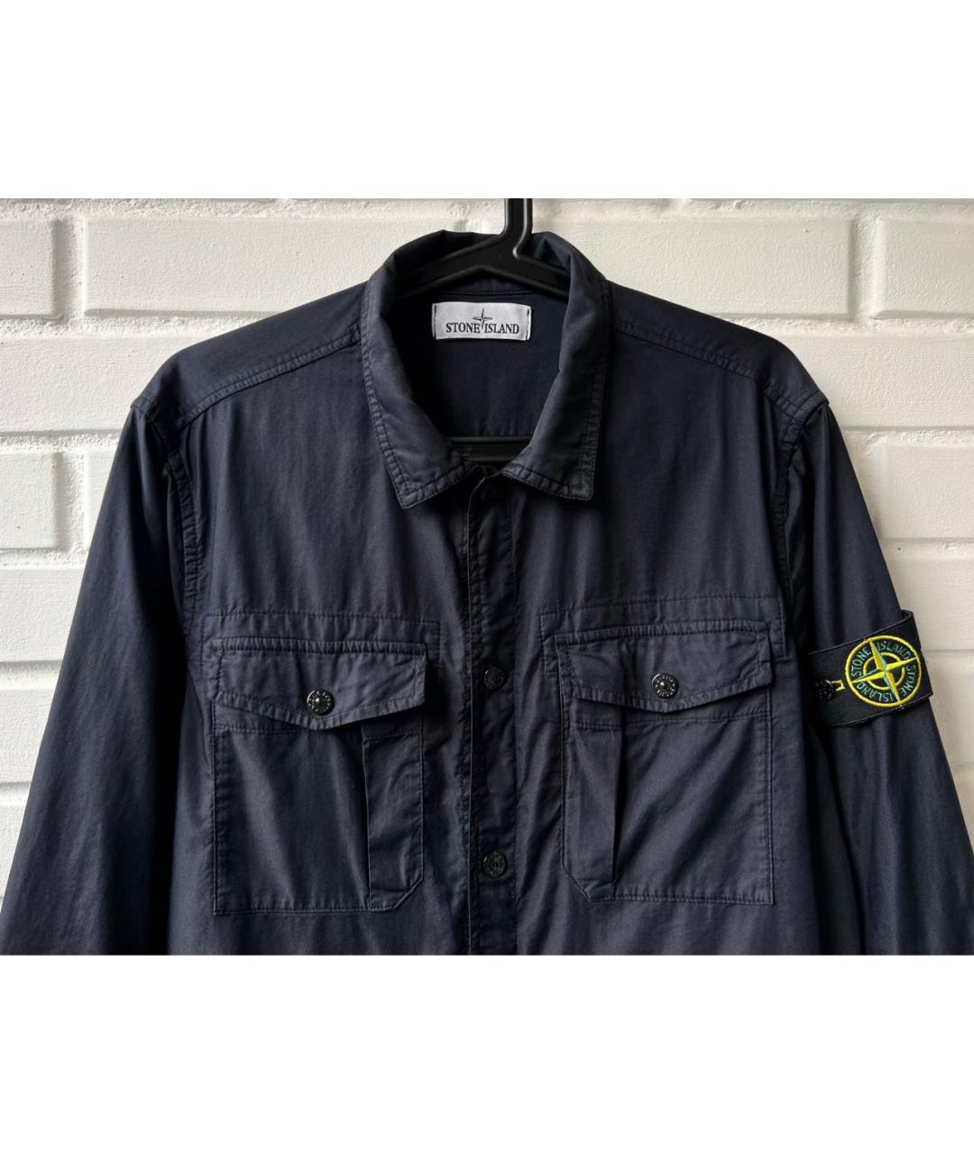 STONE ISLAND Темно-синяя хлопковая куртка, фото 3