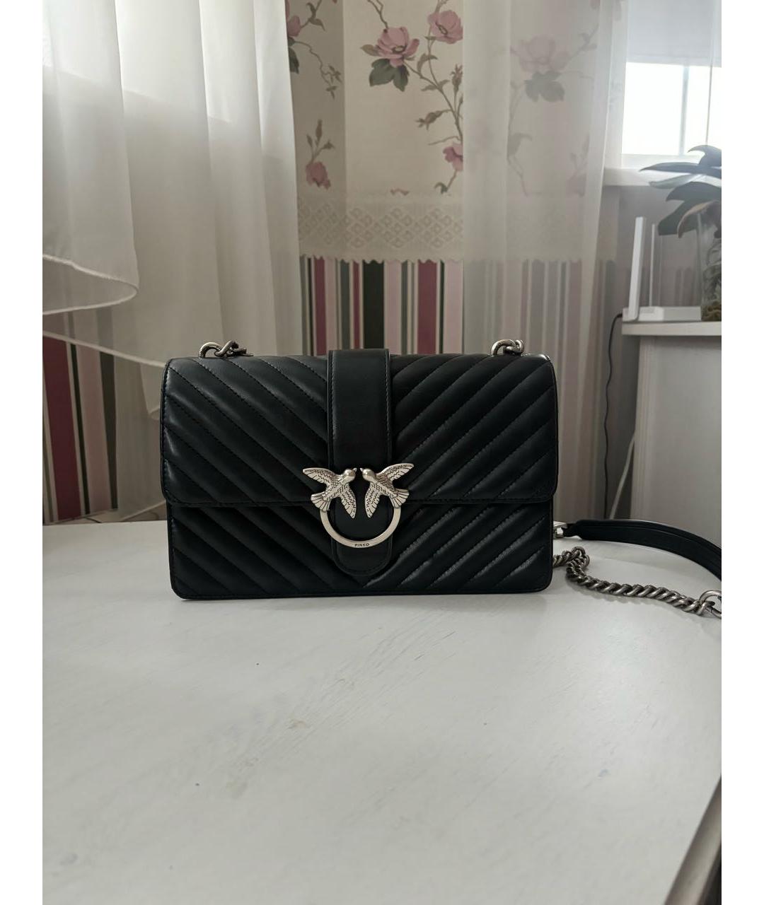 PINKO Черная кожаная сумка через плечо, фото 5