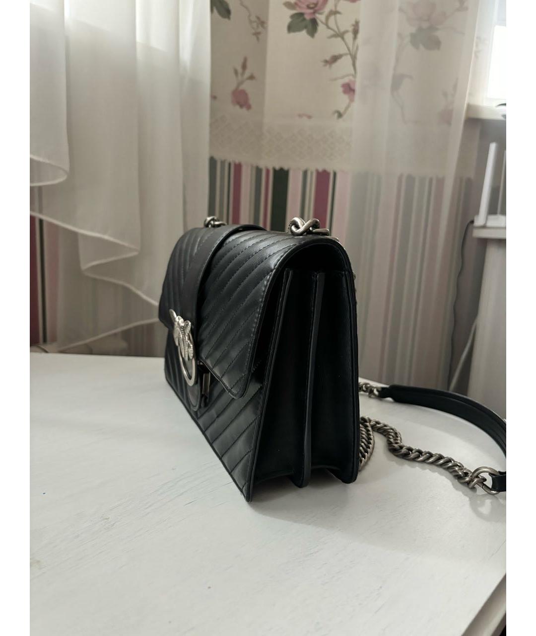 PINKO Черная кожаная сумка через плечо, фото 2