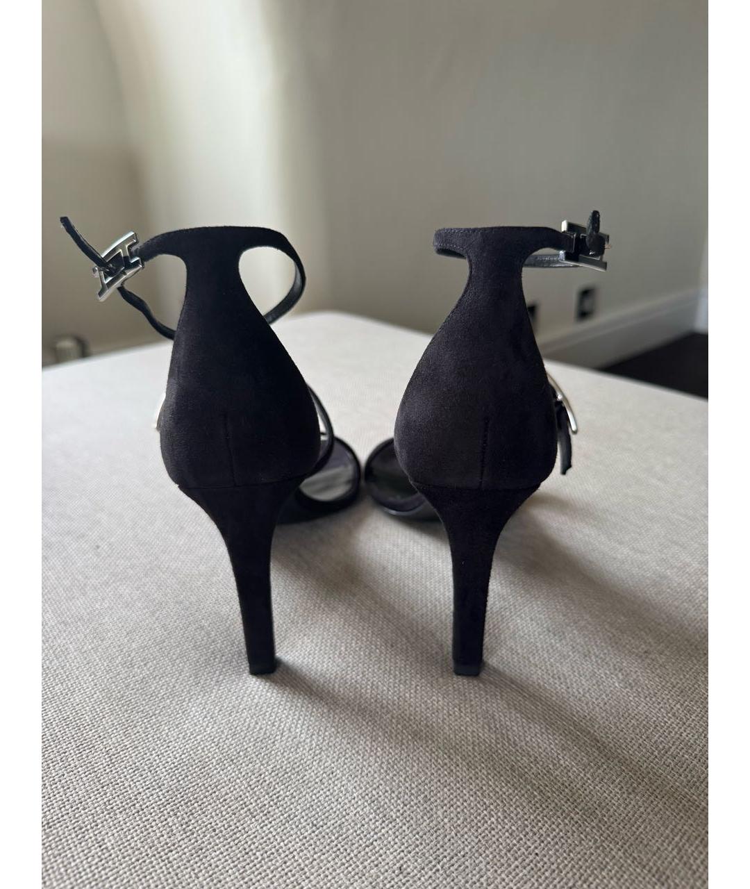 HERMES Черные замшевые босоножки, фото 6