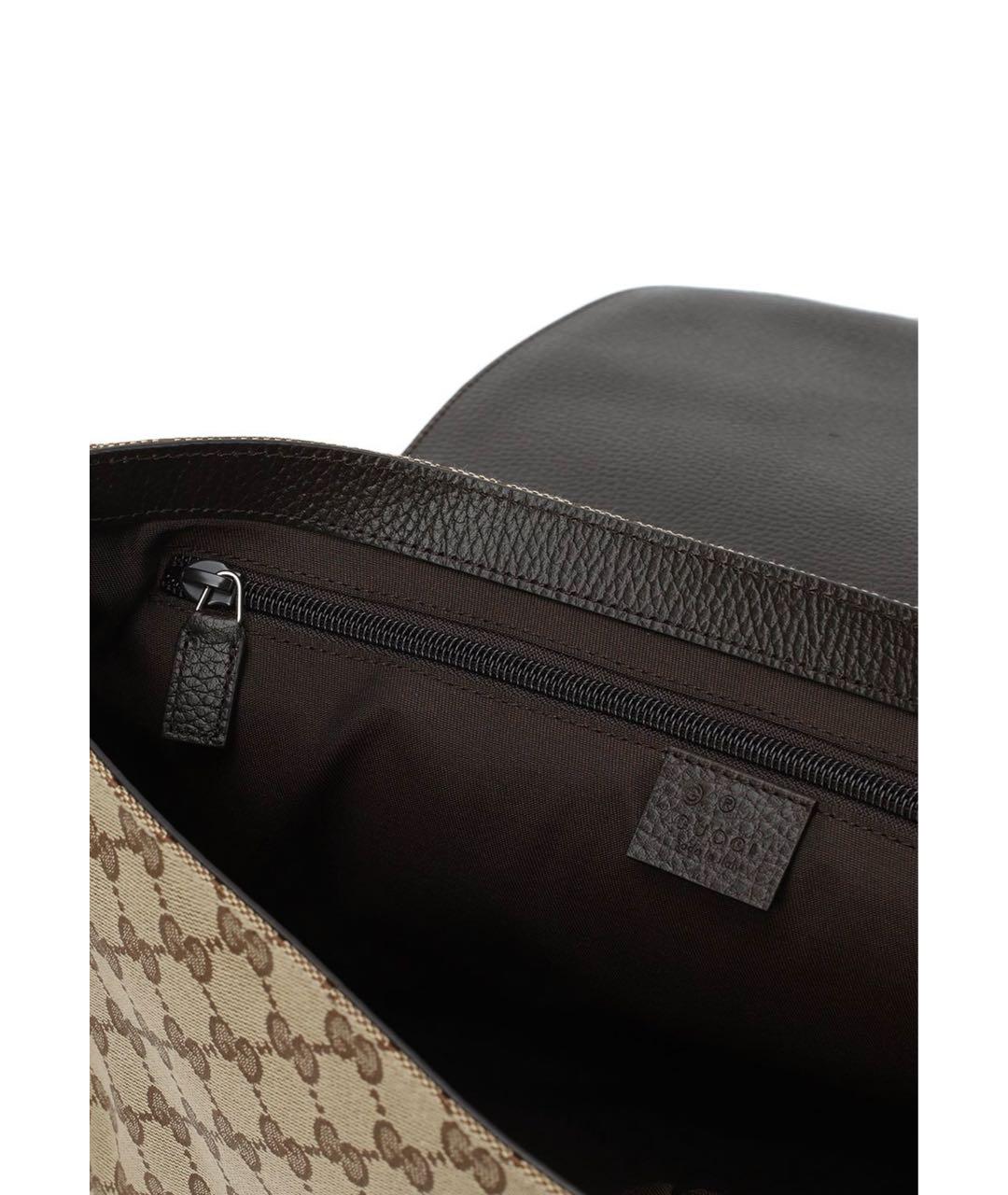 GUCCI Коричневая жаккардовая сумка через плечо, фото 5