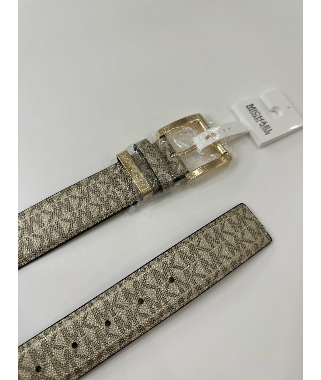 MICHAEL KORS Бежевый кожаный ремень, фото 3