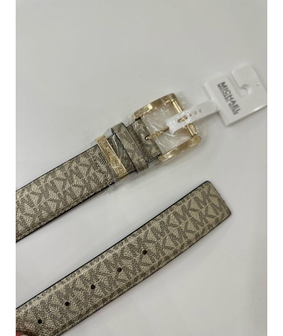 MICHAEL KORS Бежевый кожаный ремень, фото 2