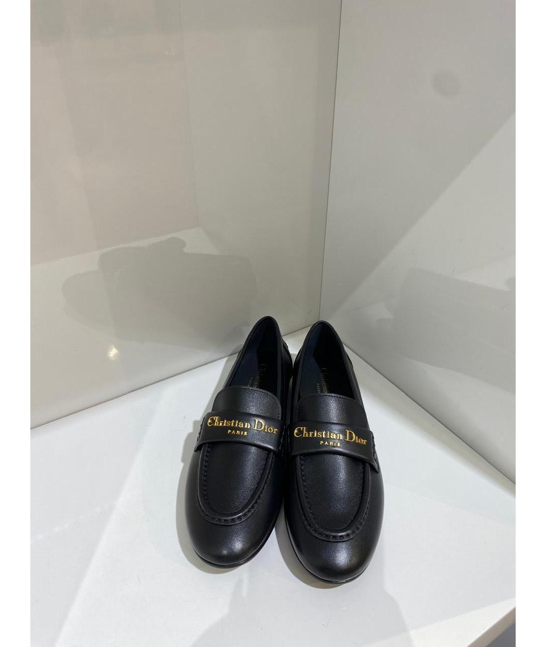 CHRISTIAN DIOR Черные кожаные лоферы, фото 3