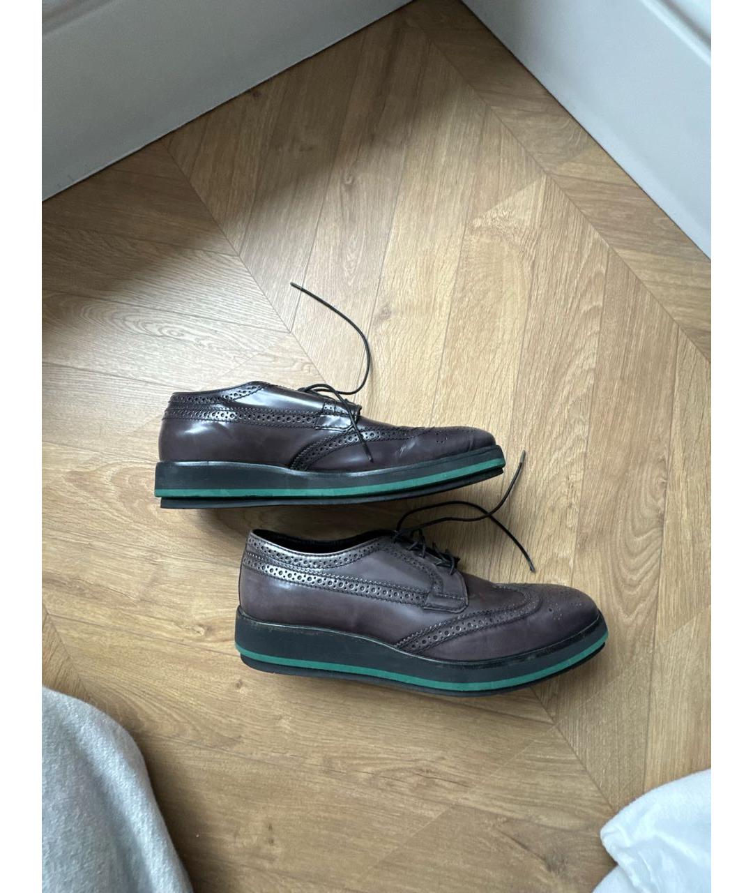 PRADA Серые кожаные брогги и оксфорды, фото 5