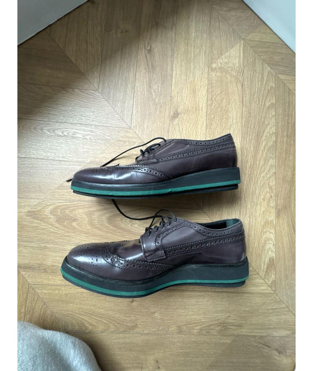 PRADA Серые кожаные брогги и оксфорды, фото 6