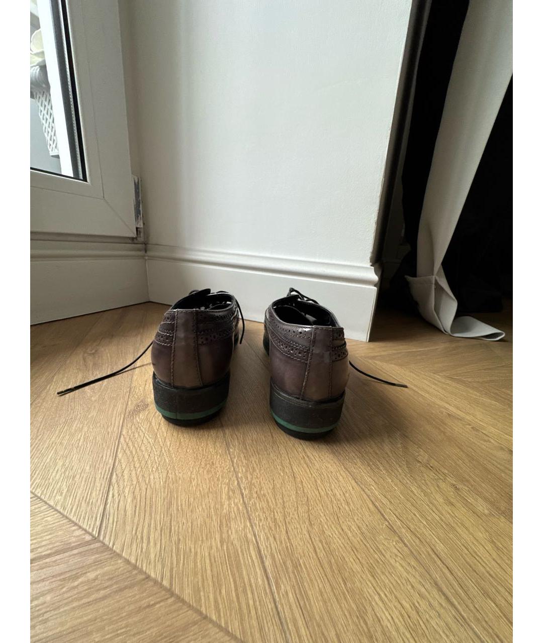 PRADA Серые кожаные брогги и оксфорды, фото 4