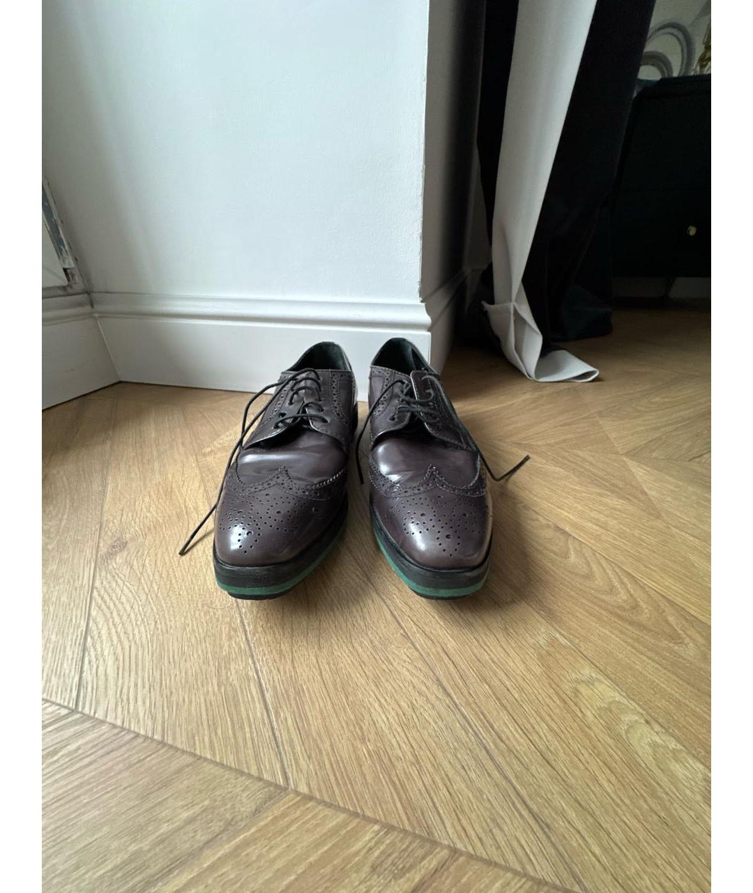 PRADA Серые кожаные брогги и оксфорды, фото 2