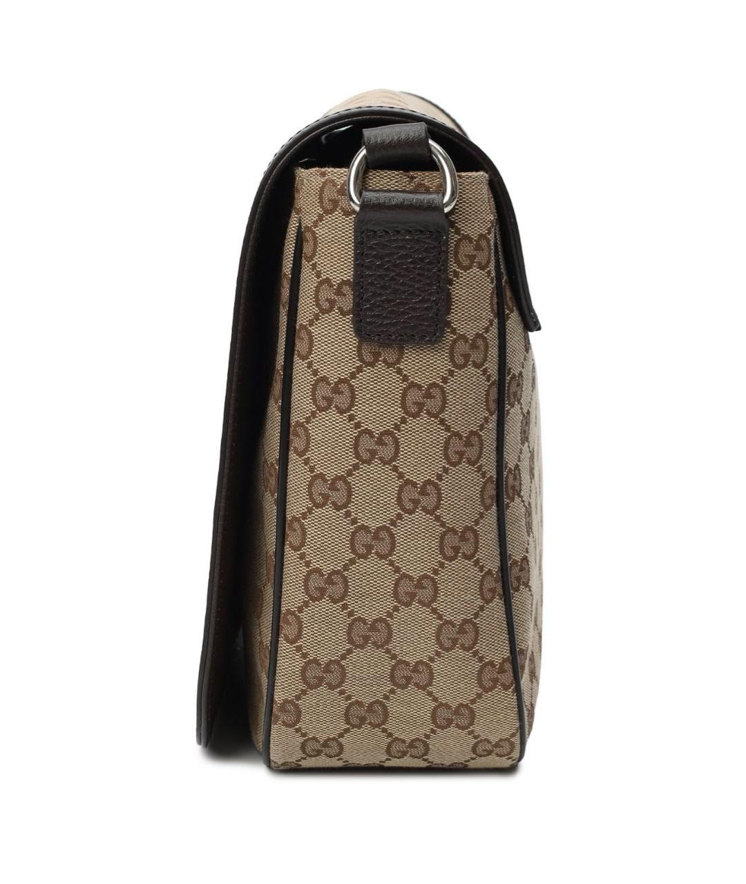 GUCCI Коричневая жаккардовая сумка на плечо, фото 3