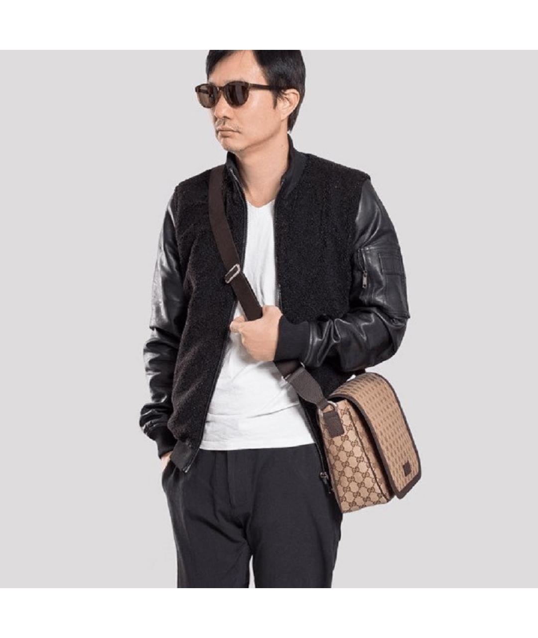 GUCCI Коричневая жаккардовая сумка на плечо, фото 7