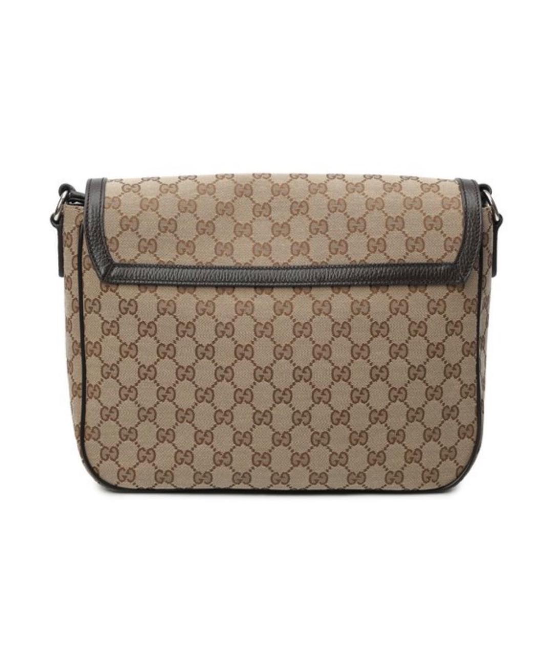 GUCCI Коричневая жаккардовая сумка на плечо, фото 2