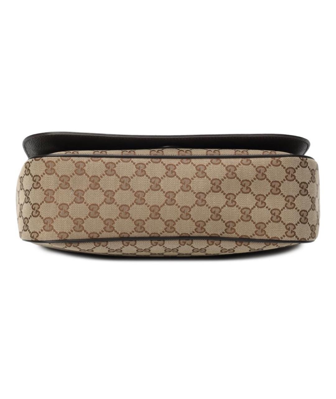 GUCCI Коричневая жаккардовая сумка на плечо, фото 4