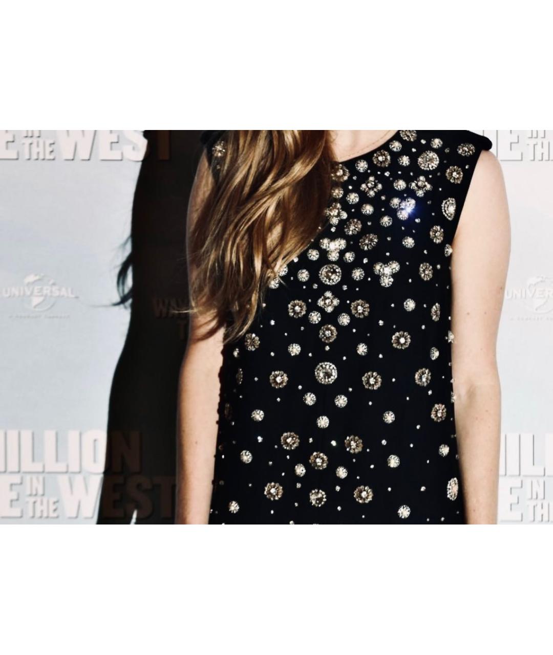 ALEXANDER MCQUEEN Черное вискозное коктейльное платье, фото 8