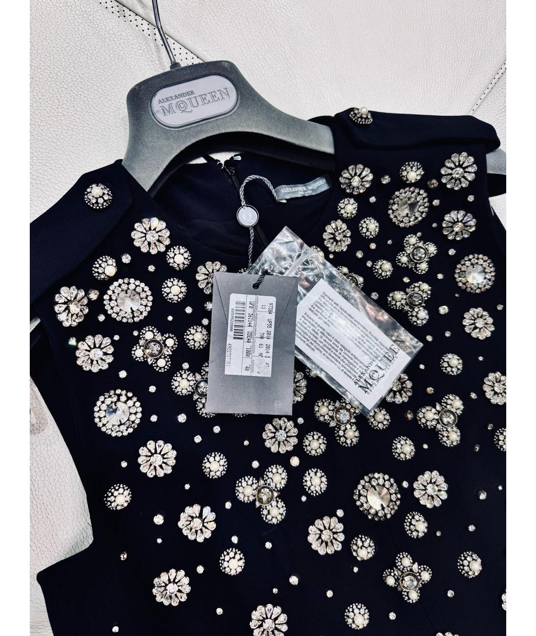 ALEXANDER MCQUEEN Черное вискозное коктейльное платье, фото 5