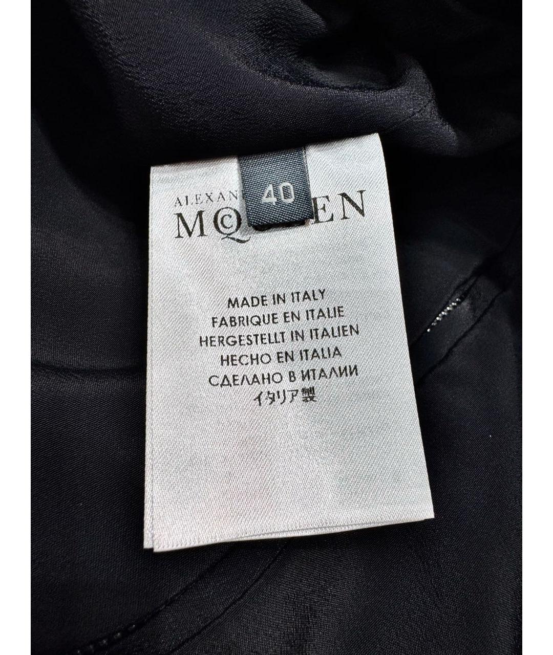 ALEXANDER MCQUEEN Черное вискозное коктейльное платье, фото 6