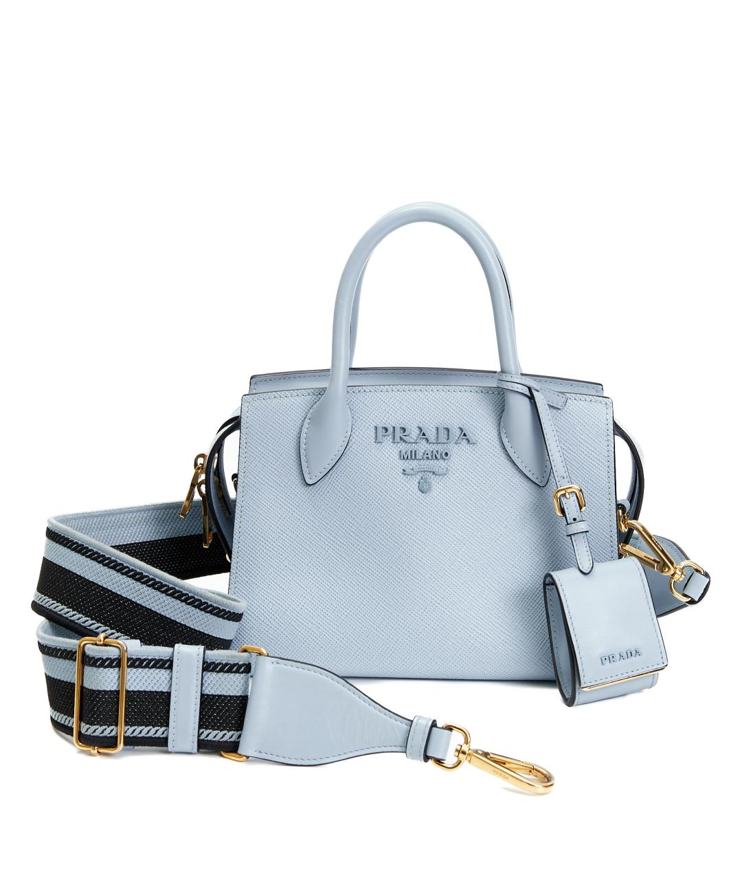 PRADA Голубая кожаная сумка на плечо, фото 7