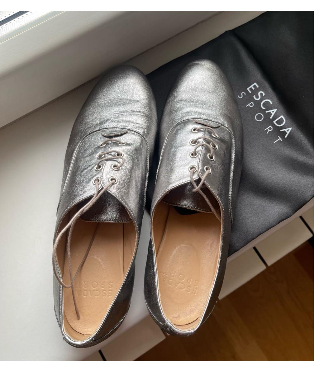 ESCADA Серебряные кожаные брогги и оксфорды, фото 3
