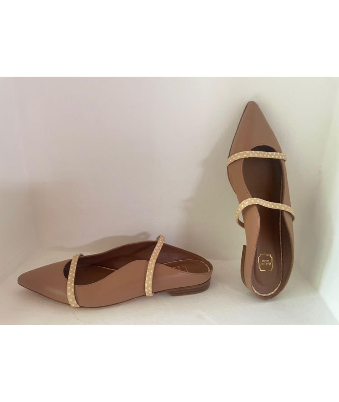 MALONE SOULIERS Бежевые кожаные мюли, фото 6