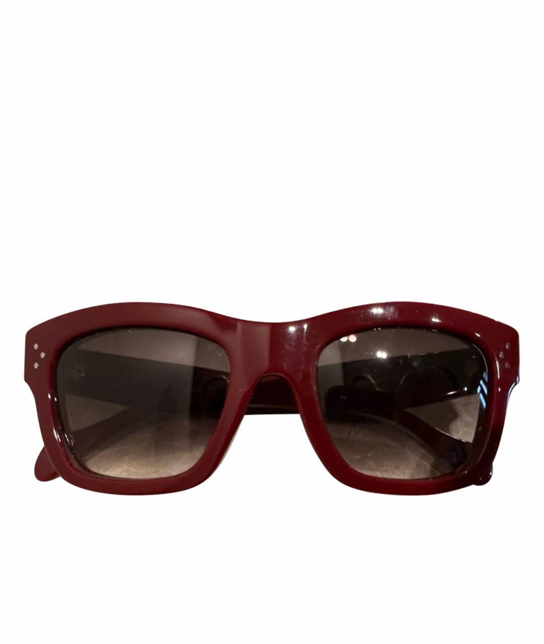 CELINE Бордовые пластиковые солнцезащитные очки, фото 1