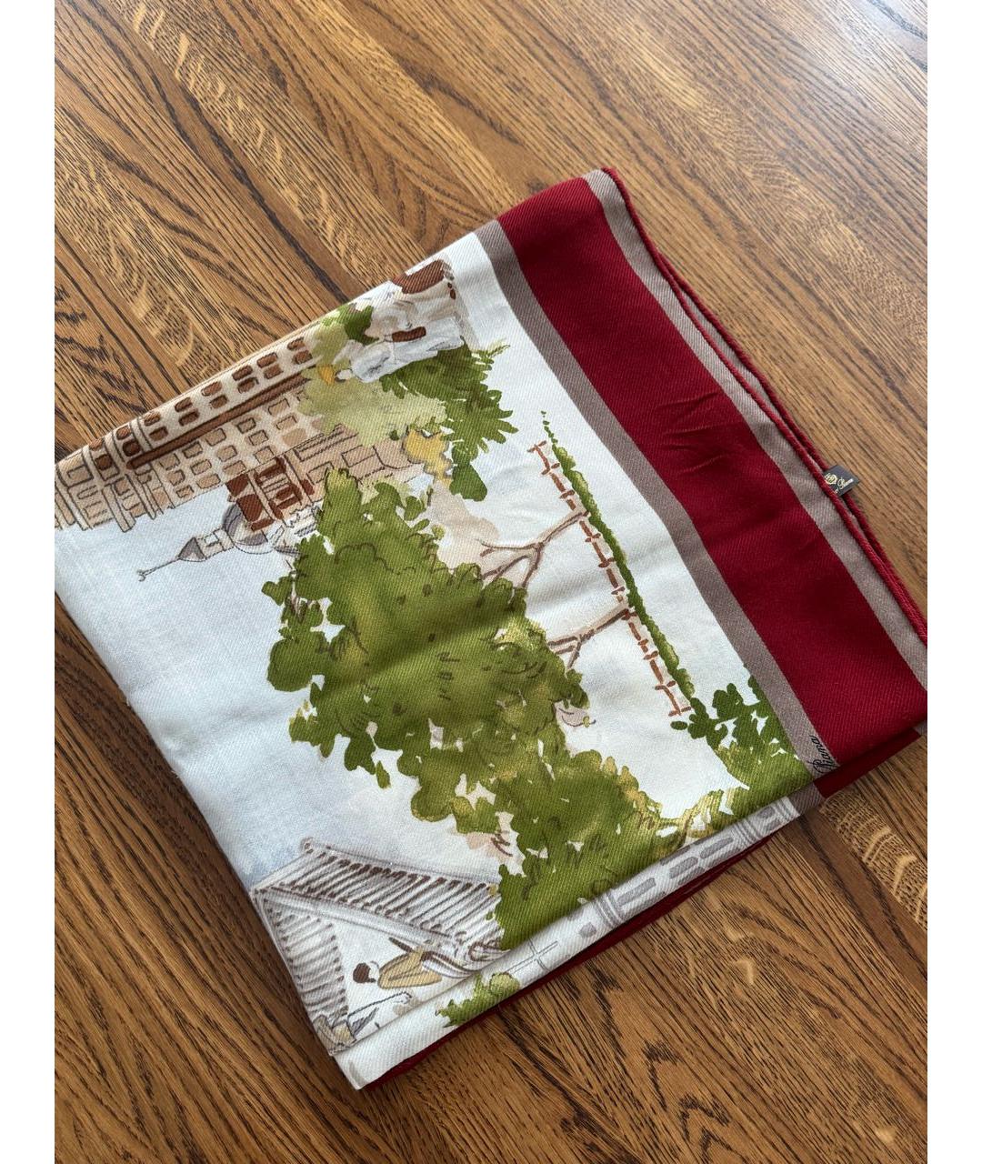 LORO PIANA Бордовый кашемировый платок, фото 2