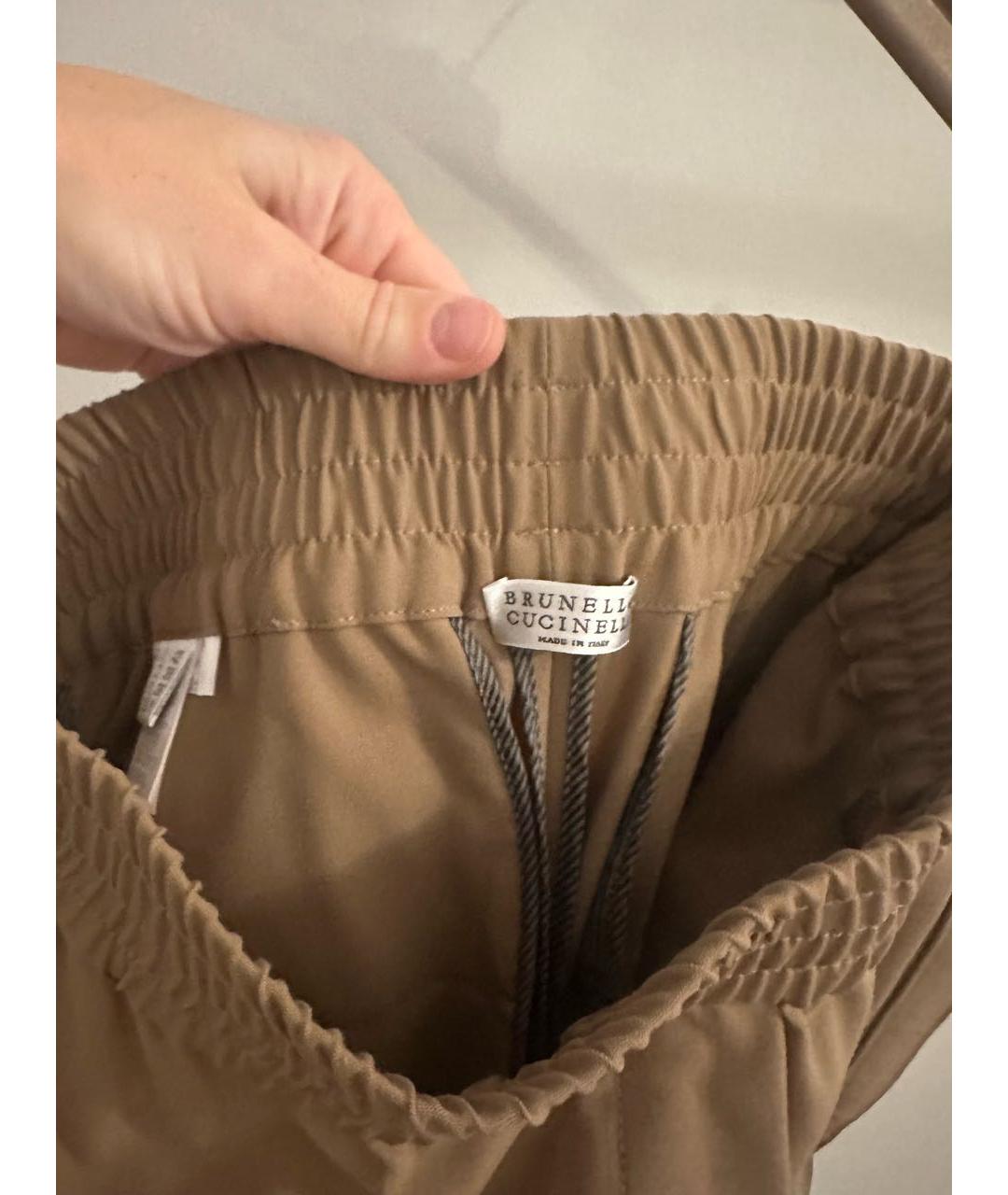 BRUNELLO CUCINELLI Бежевые брюки широкие, фото 3