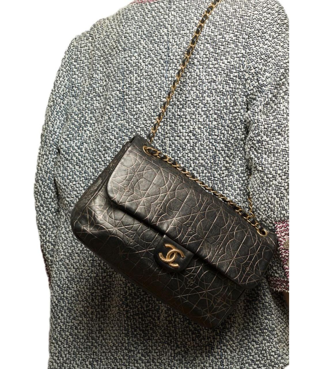 CHANEL Черная кожаная сумка через плечо, фото 2