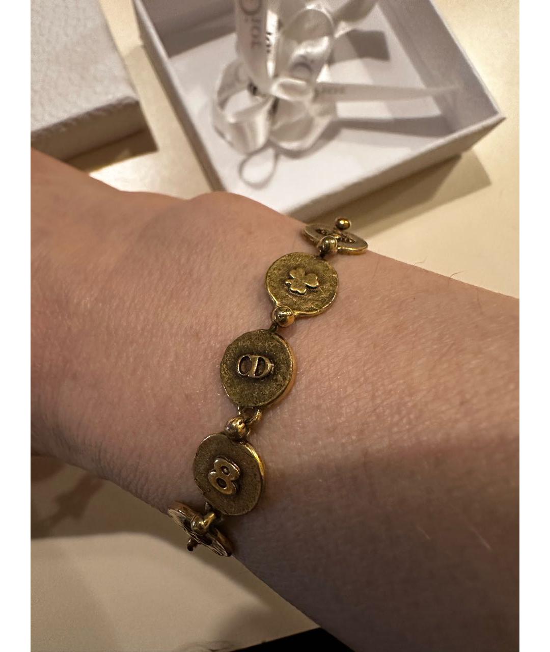 CHRISTIAN DIOR Золотой позолоченный браслет, фото 3