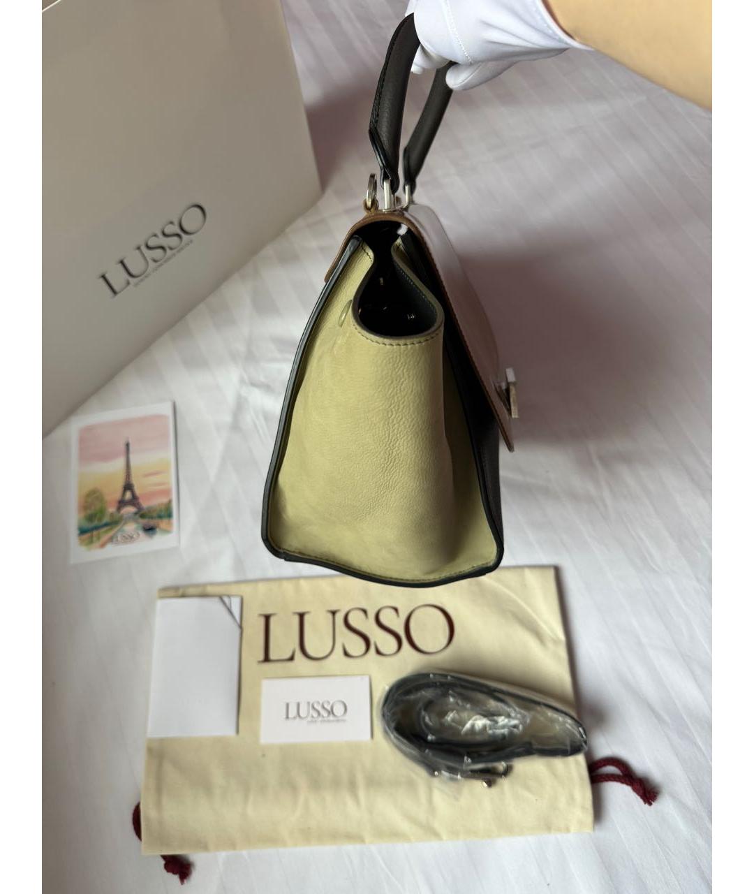 CELINE Коричневая кожаная сумка с короткими ручками, фото 4