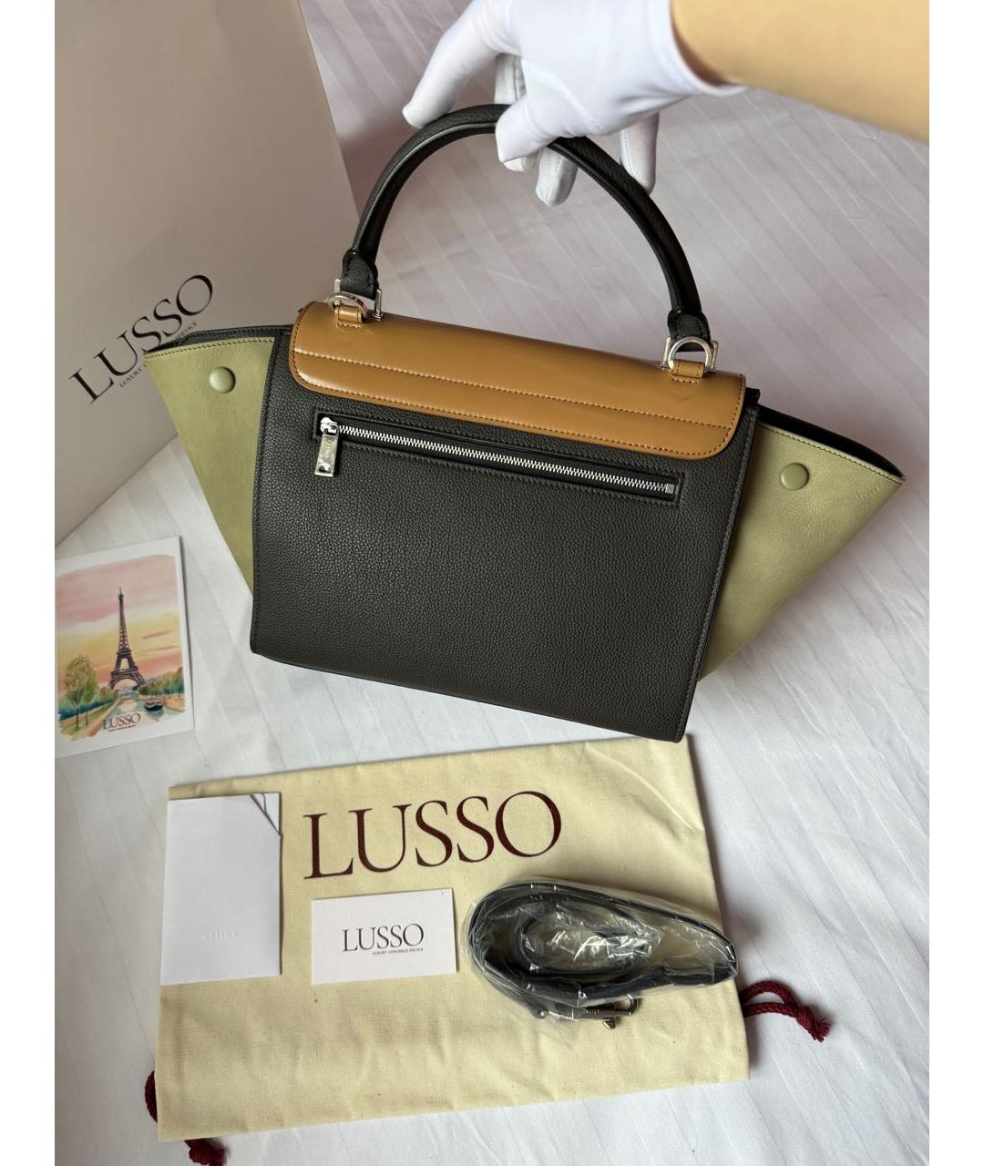 CELINE Коричневая кожаная сумка с короткими ручками, фото 3