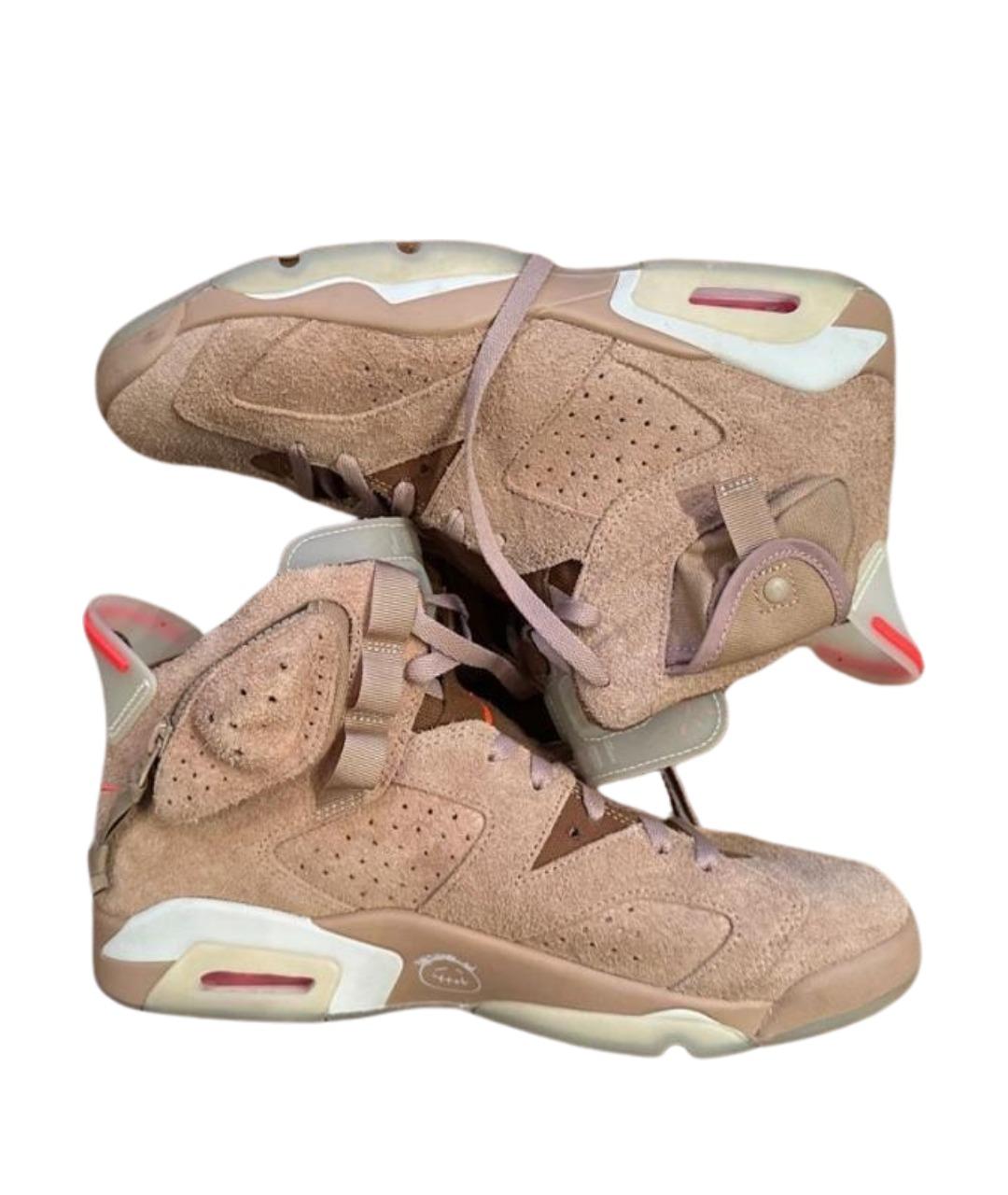 JORDAN Коричневые резиновые высокие кроссовки / кеды, фото 6