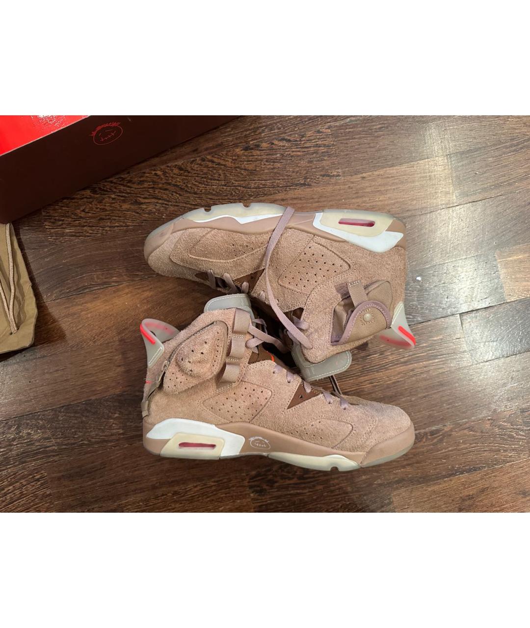 JORDAN Коричневые резиновые высокие кроссовки / кеды, фото 2