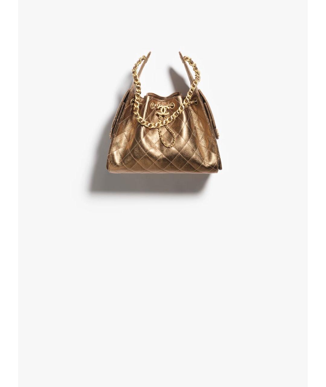 CHANEL Золотая сумка через плечо, фото 2