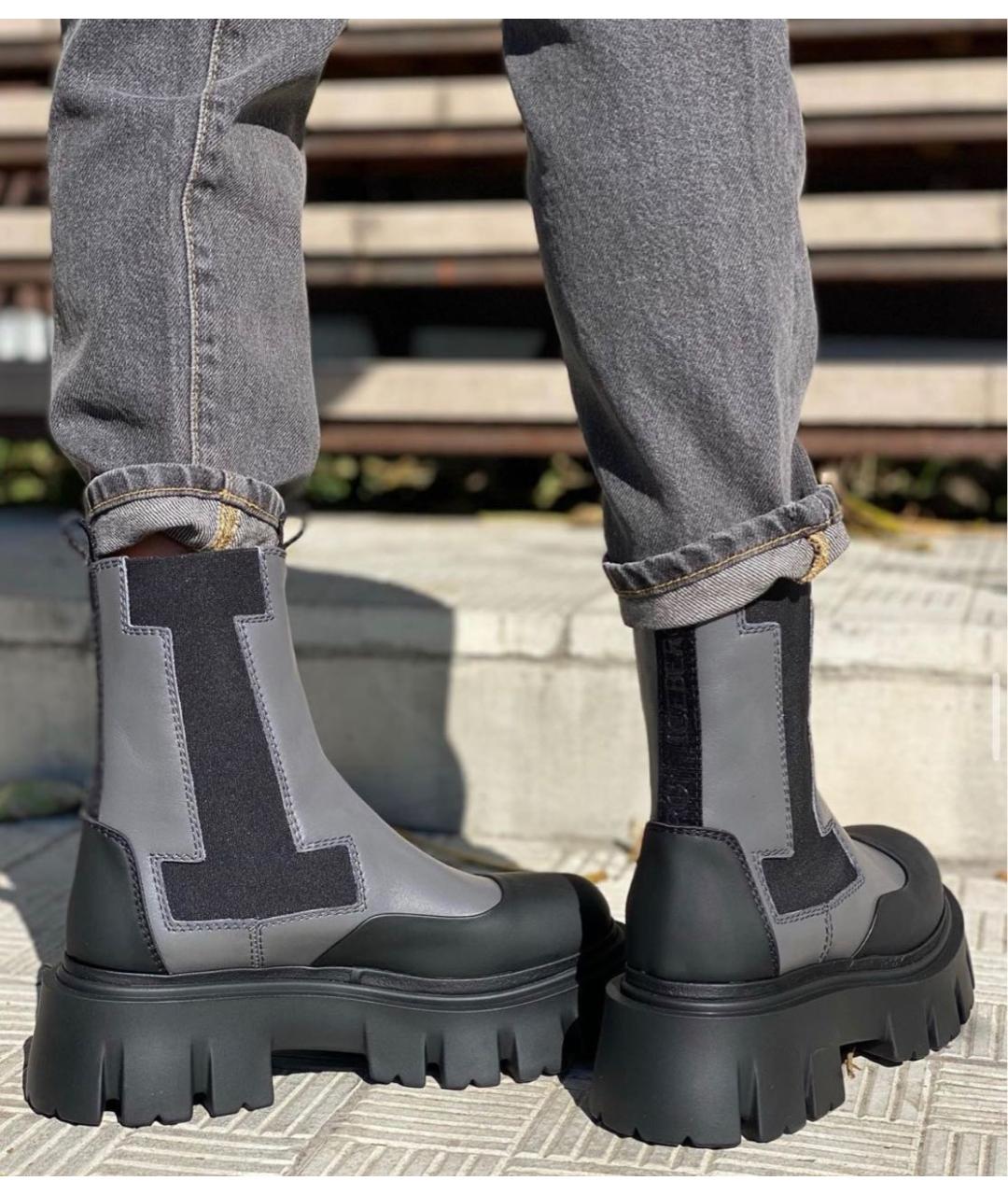 ICEBERG Серые кожаные ботинки, фото 2