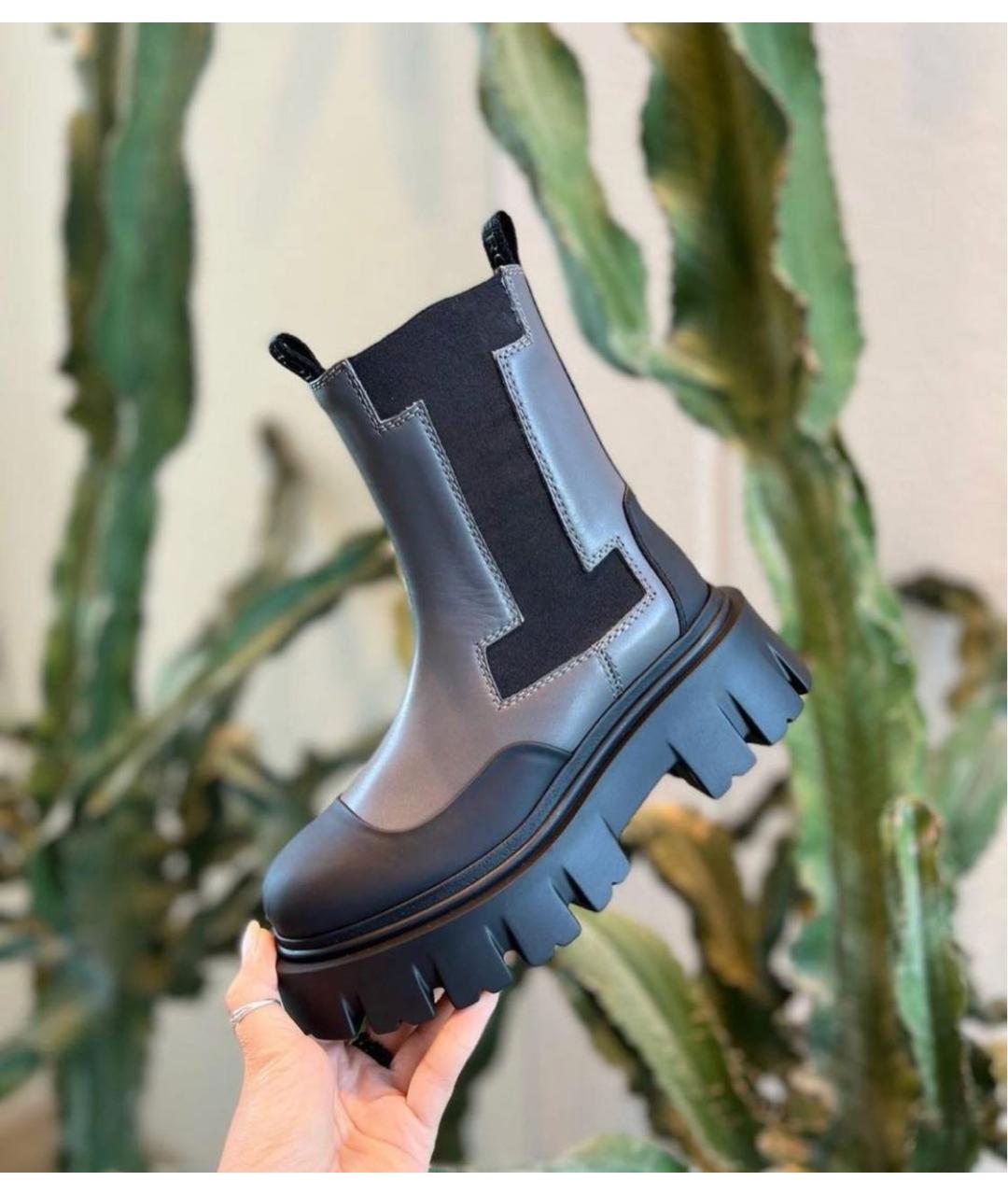 ICEBERG Серые кожаные ботинки, фото 3