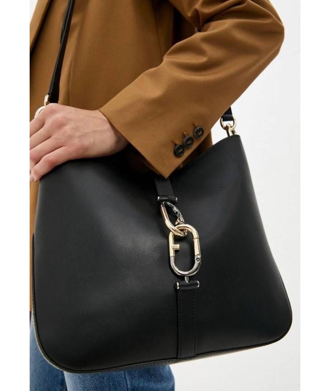 FURLA Черная кожаная сумка через плечо, фото 5