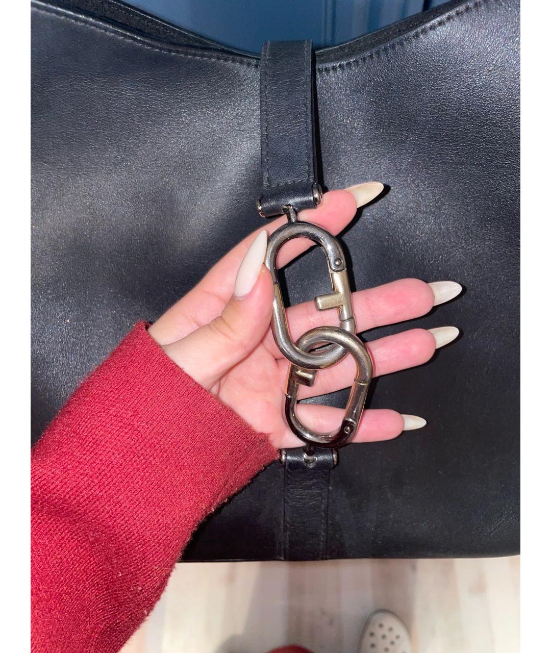 FURLA Черная кожаная сумка через плечо, фото 4