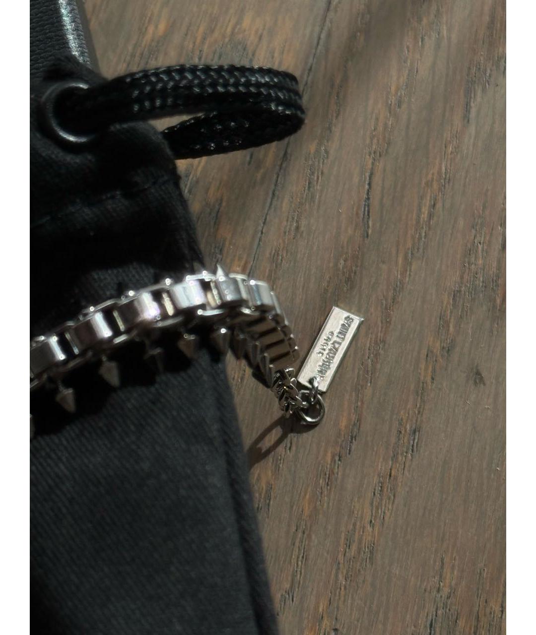 SAINT LAURENT Серебрянный латунный браслет, фото 4