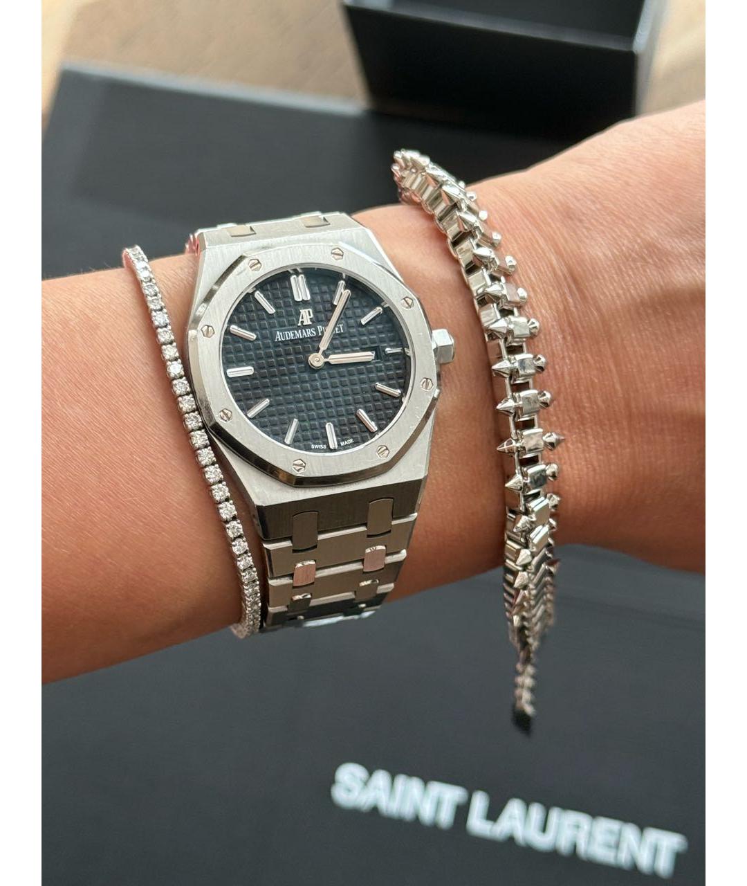 SAINT LAURENT Серебрянный латунный браслет, фото 6