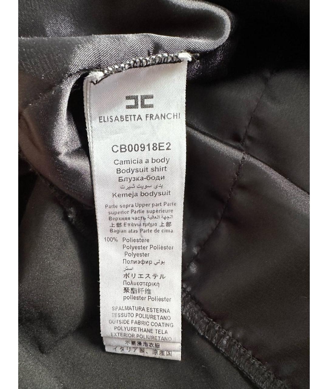 ELISABETTA FRANCHI Черная полиэстеровая блузы, фото 5