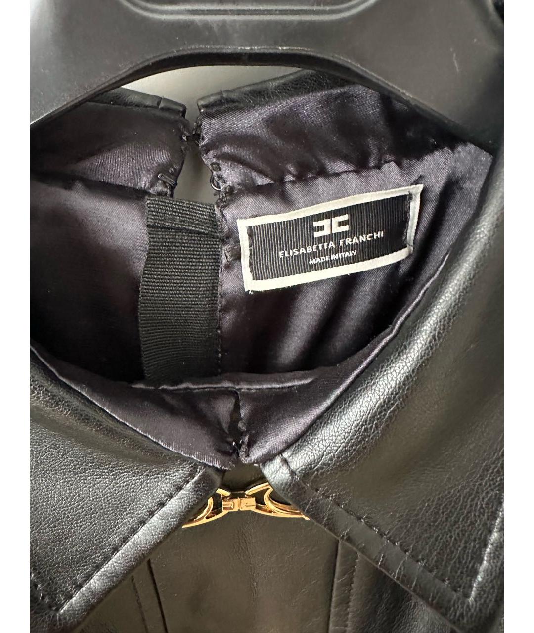 ELISABETTA FRANCHI Черная полиэстеровая блузы, фото 3