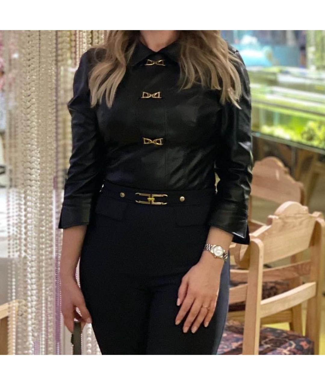 ELISABETTA FRANCHI Черная полиэстеровая блузы, фото 7