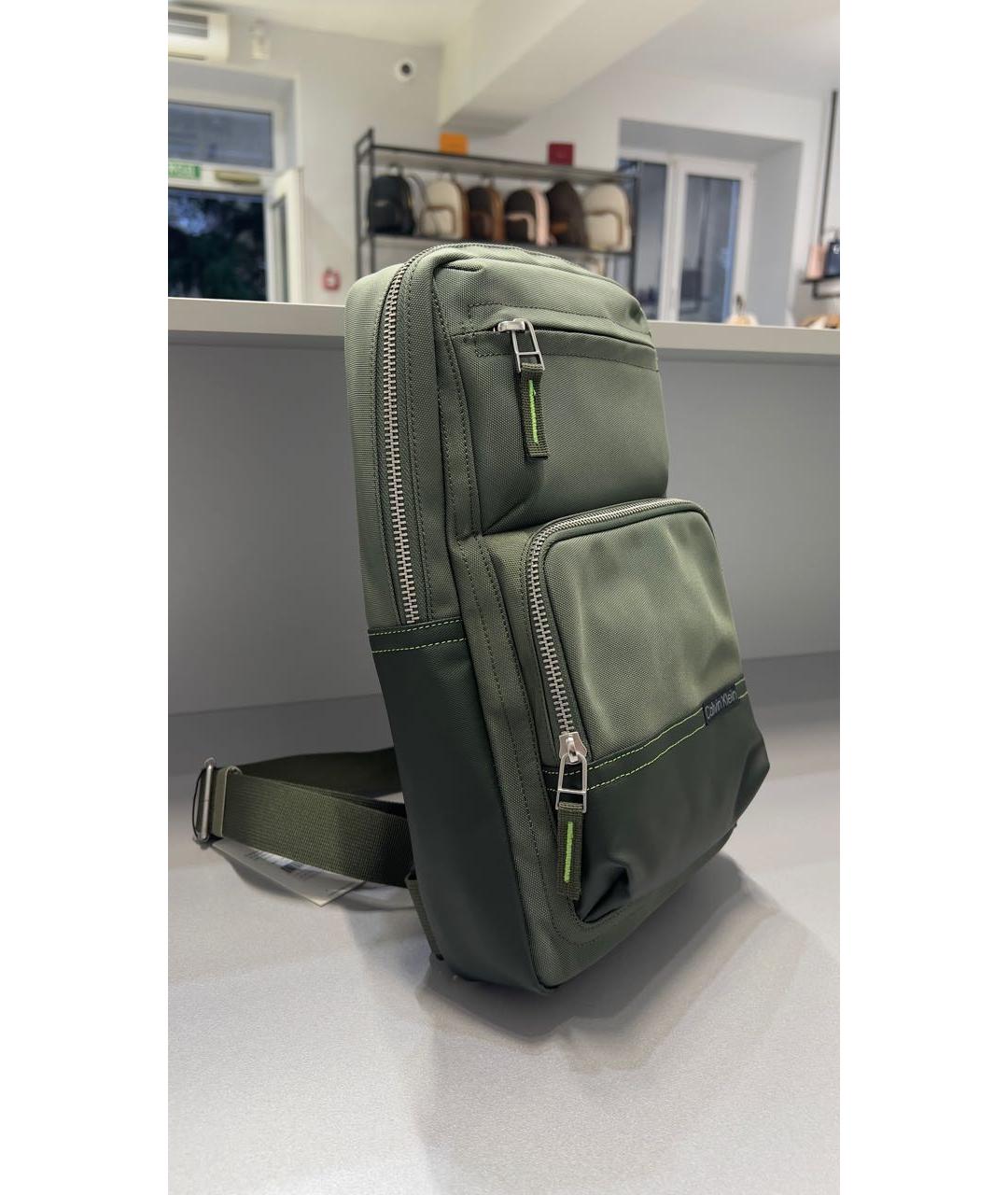 CALVIN KLEIN Хаки тканевая сумка на плечо, фото 2